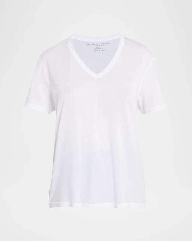 Relaxed Cotton V-Neck Tee